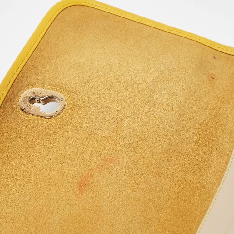Pre Owned Loewe Beige/Yellow Leather Ines Flap Shoulder Bag
