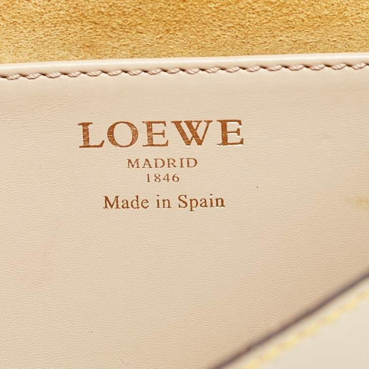 Pre Owned Loewe Beige/Yellow Leather Ines Flap Shoulder Bag