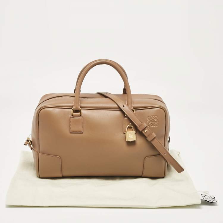Pre Owned Loewe Beige Leather Amazona 28 Bag