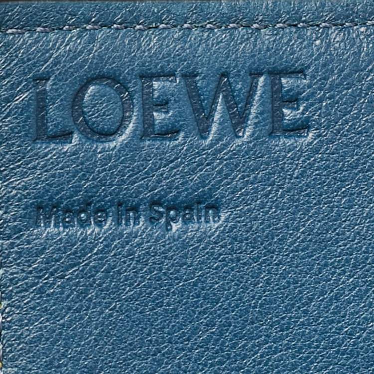 Pre Owned Loewe Mustard/Brown Leather Flap Wallet on Chain