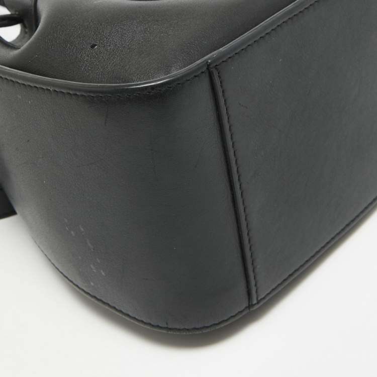 Pre Owned Loewe Black Leather Mini Hammock Drawstring Shoulder Bag