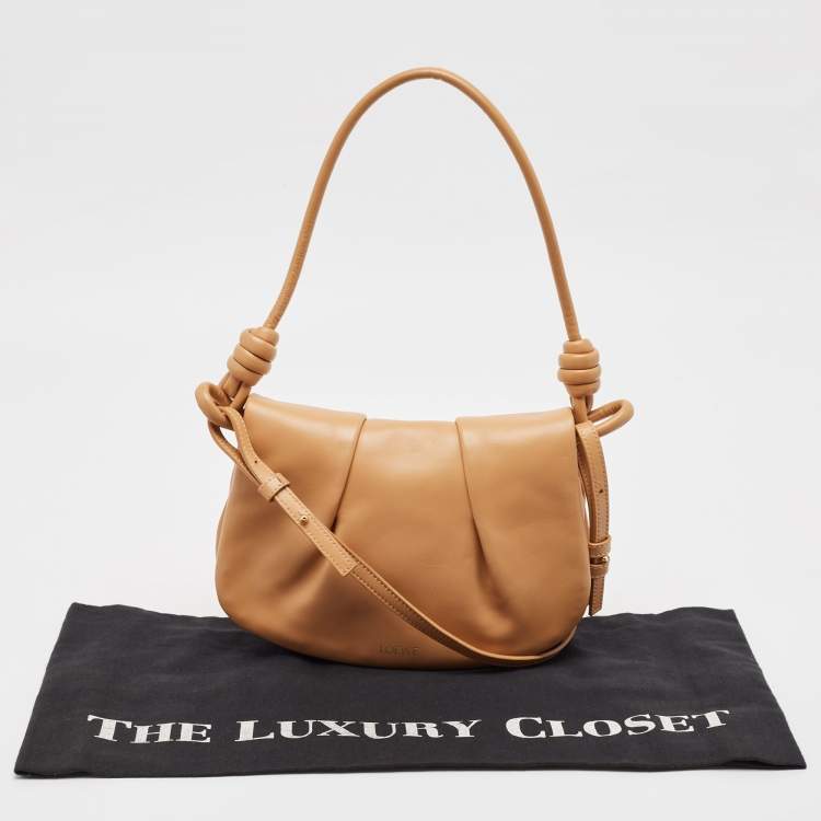 Pre Owned Loewe Beige Leather Paseo Shoulder Bag