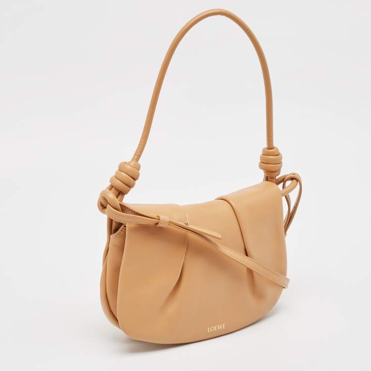 Pre Owned Loewe Beige Leather Paseo Shoulder Bag
