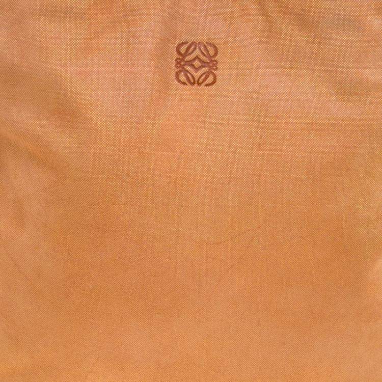 Pre Owned Loewe Metallic Brown Suede Mini Flat Tote