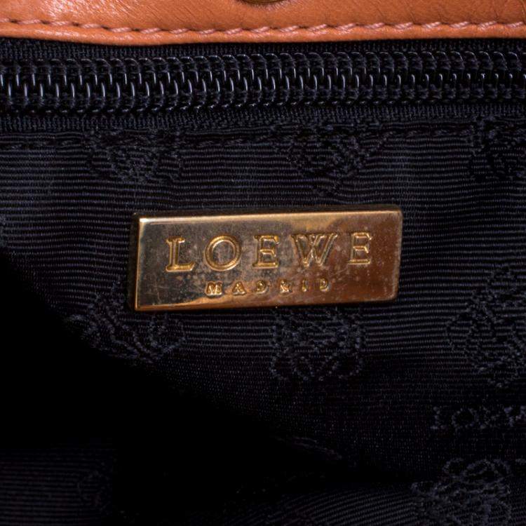 Pre Owned Loewe Metallic Brown Suede Mini Flat Tote