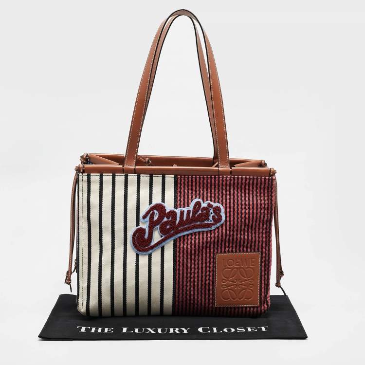 Pre Owned Loewe x Paula's Ibiza Multicolor Stripe Cushion Tote