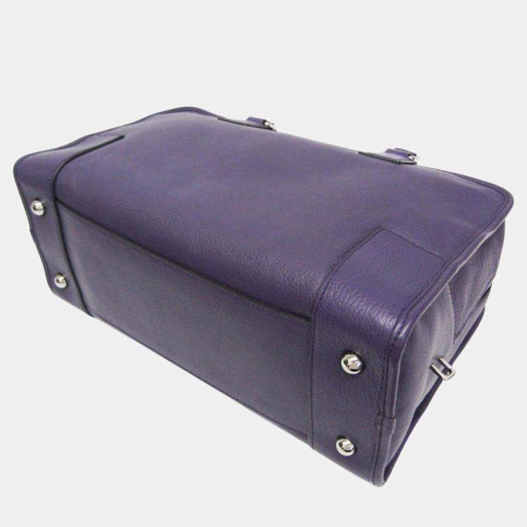 Pre Owned Loewe  Purple Leather Amazona 36 Handbag