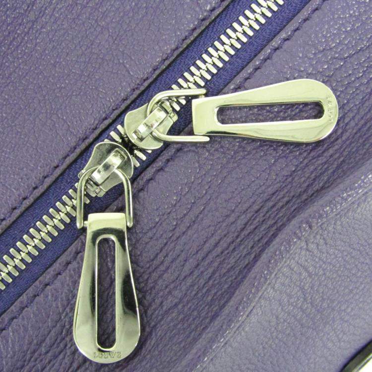 Pre Owned Loewe  Purple Leather Amazona 36 Handbag