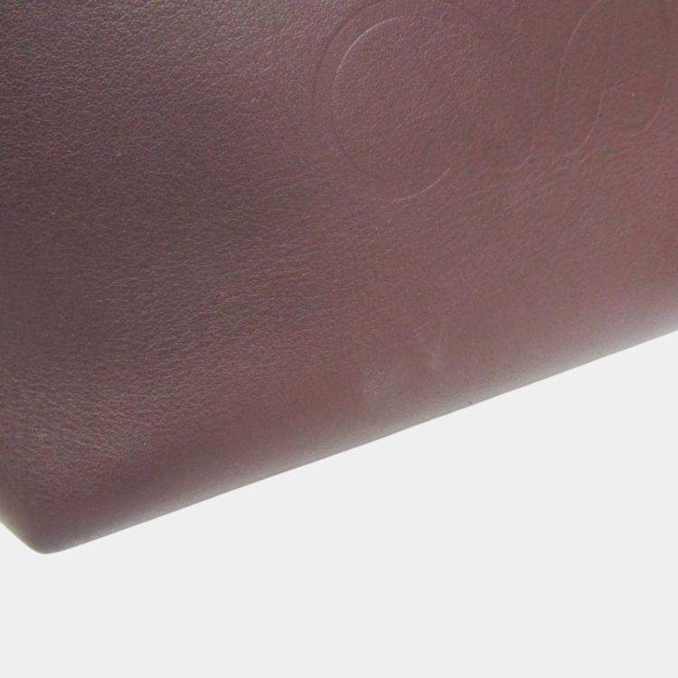 Pre Owned Loewe  Wine Leather Anagram Tote Bag