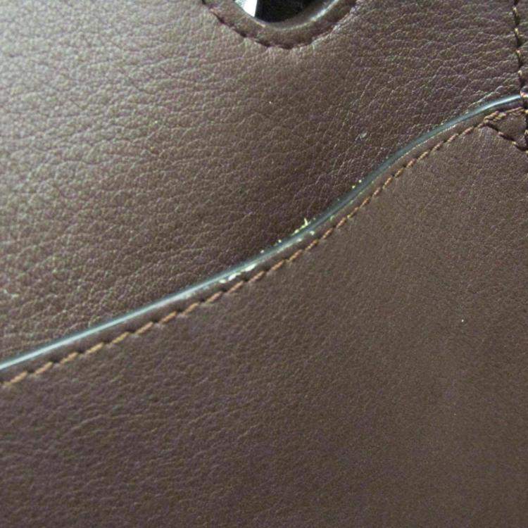 Pre Owned Loewe  Wine Leather Anagram Tote Bag