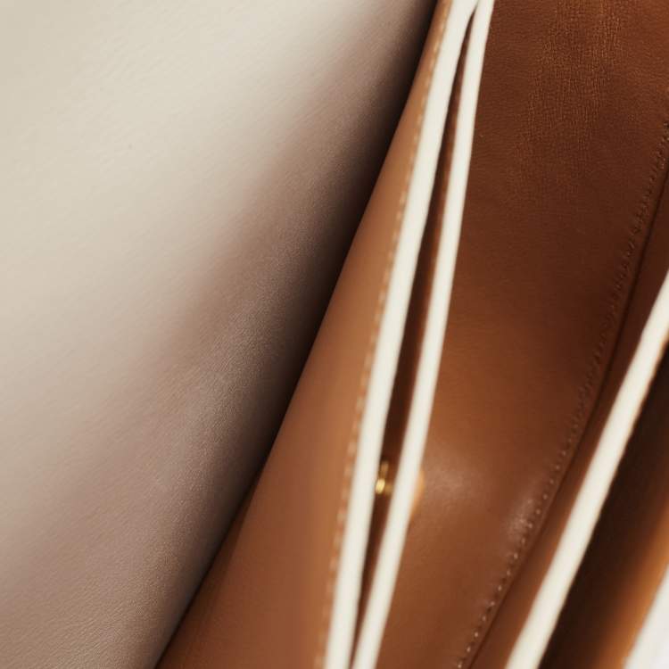 Pre Owned Loewe White Leather Small Goya Flap Shoulder Bag