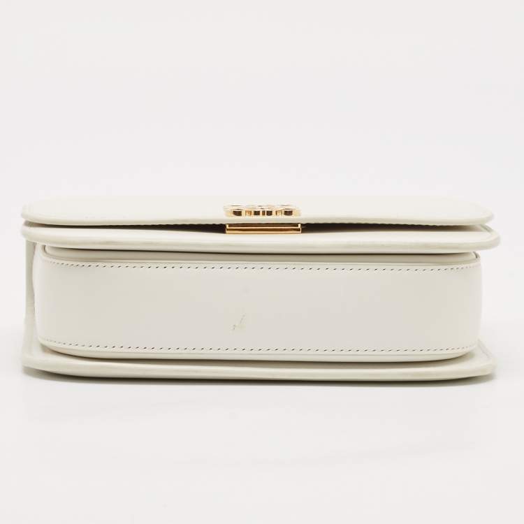 Pre Owned Loewe White Leather Small Goya Flap Shoulder Bag