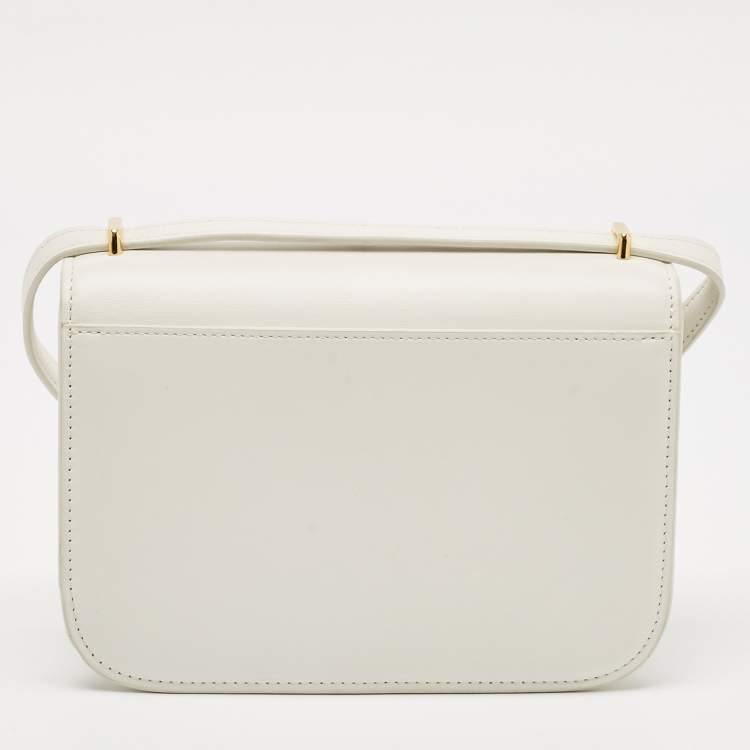 Pre Owned Loewe White Leather Small Goya Flap Shoulder Bag
