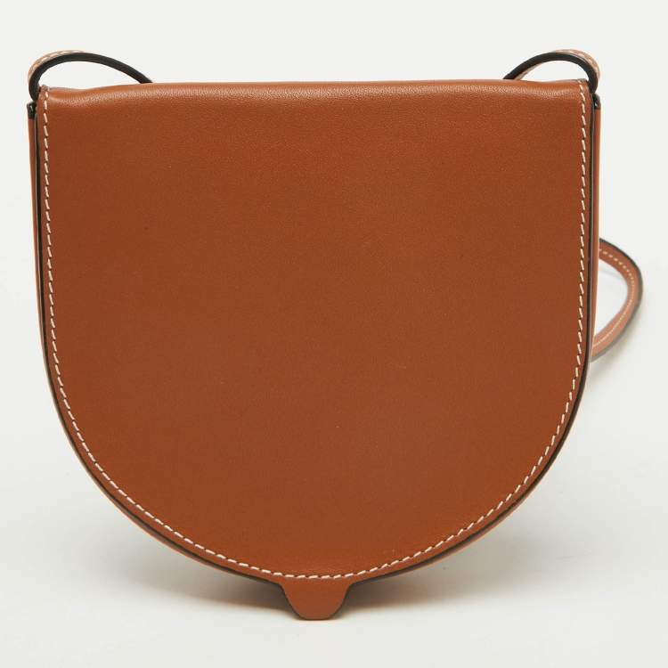 Pre Owned Loewe Brown Leather Small Heel Crossbody Bag