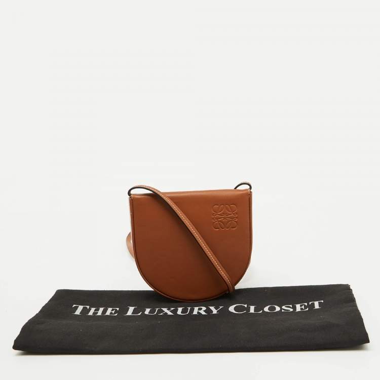 Pre Owned Loewe Brown Leather Small Heel Crossbody Bag