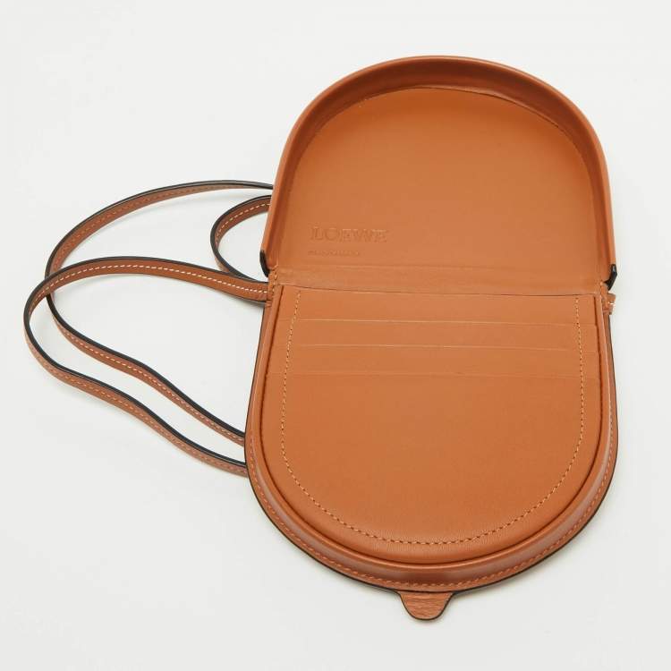 Pre Owned Loewe Brown Leather Small Heel Crossbody Bag