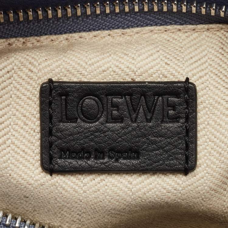 Pre Owned Loewe Tri Color Leather Small Puzzle Top Handle Bag