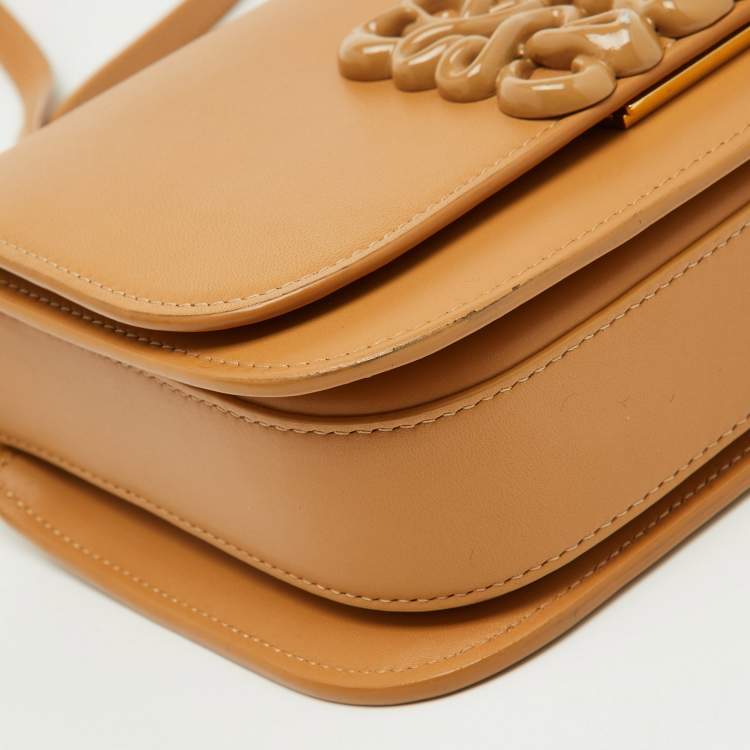 مملوكة مسبقًا Loewe Light Brown Leather Goya Logo Flap Shoulder Bag
