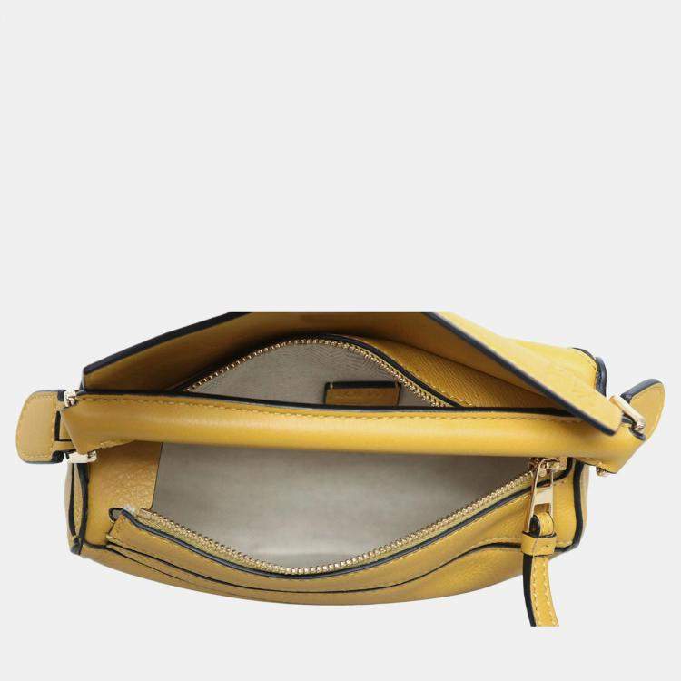 Pre Owned Loewe Mustard Leather Mini Puzzle Bag