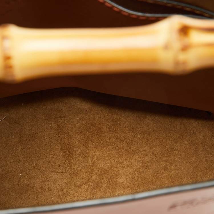 Pre Owned Loewe Brown Leather Bamboo Bucket Bag