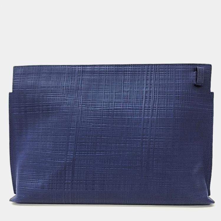 Pre Owned Loewe Blue Leather clutch