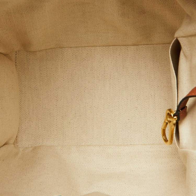 Pre Owned Loewe Beige/Tan Fabric and Leather Hammock Small 2way Hand Shoulder Bag