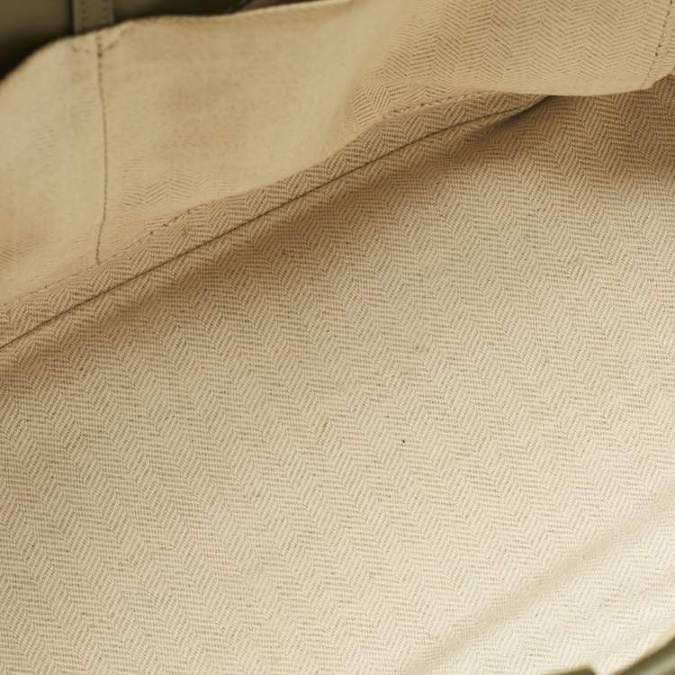 Pre Owned Loewe Olive Green Leather Cushion Tote