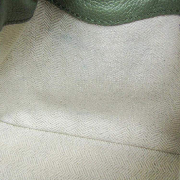 Pre Owned Loewe Green Leather Hammock Drawstring Mini Shoulder Bag