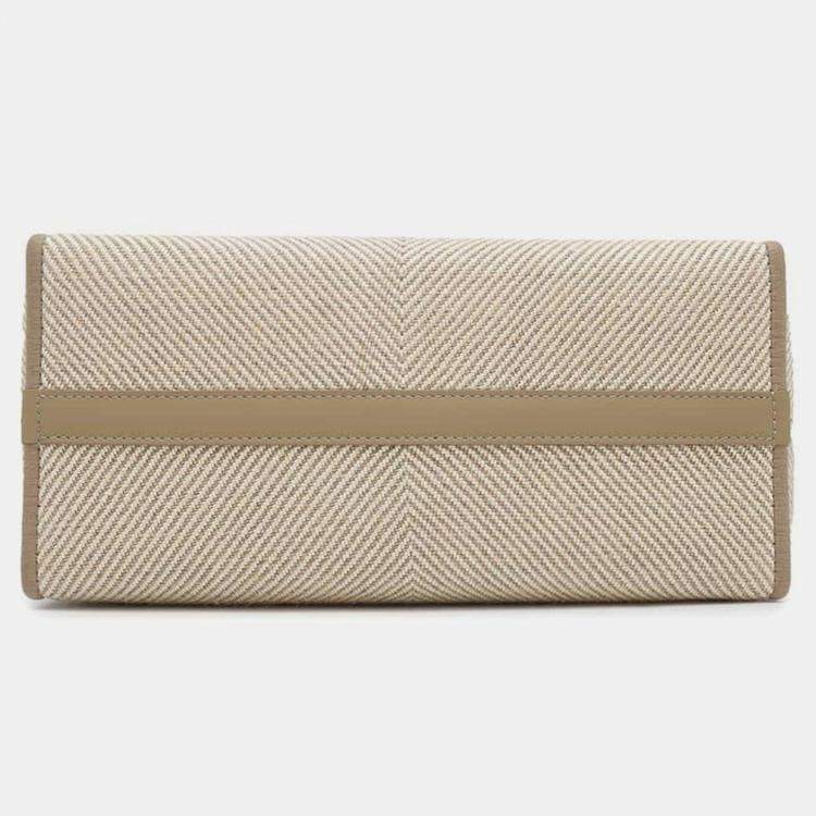 Pre Owned Loewe Ecru Canvas Size Medium Font Tote Bag