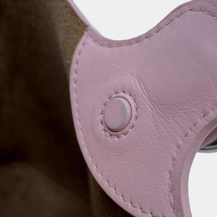 Pre Owned Loewe Pink Leather Size Mini Pebble Bucket Bag