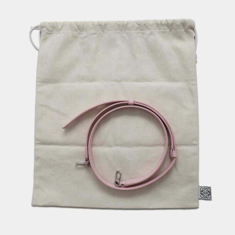 Pre Owned Loewe Pink Leather Size Mini Pebble Bucket Bag