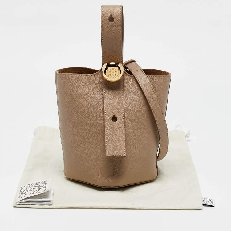 Pre Owned Loewe Beige Leather Mini Bucket Bag