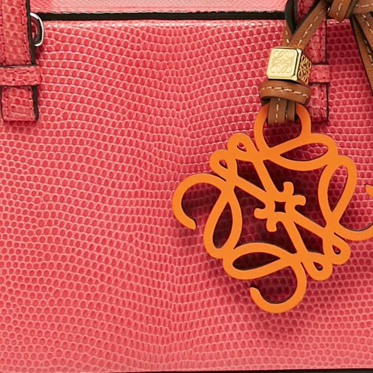 Pre Owned Loewe Pink Lizard Postal Frame Satchel