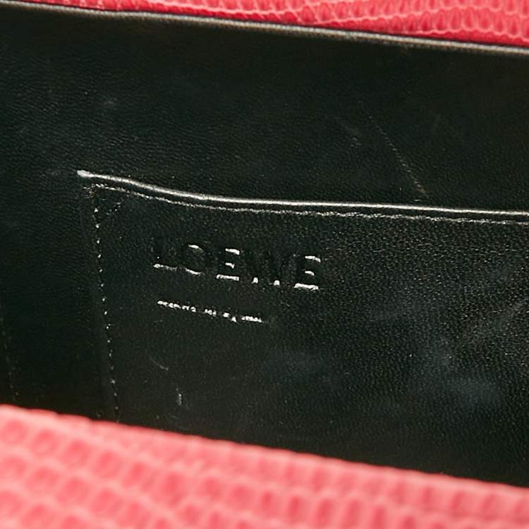 Pre Owned Loewe Pink Lizard Postal Frame Satchel