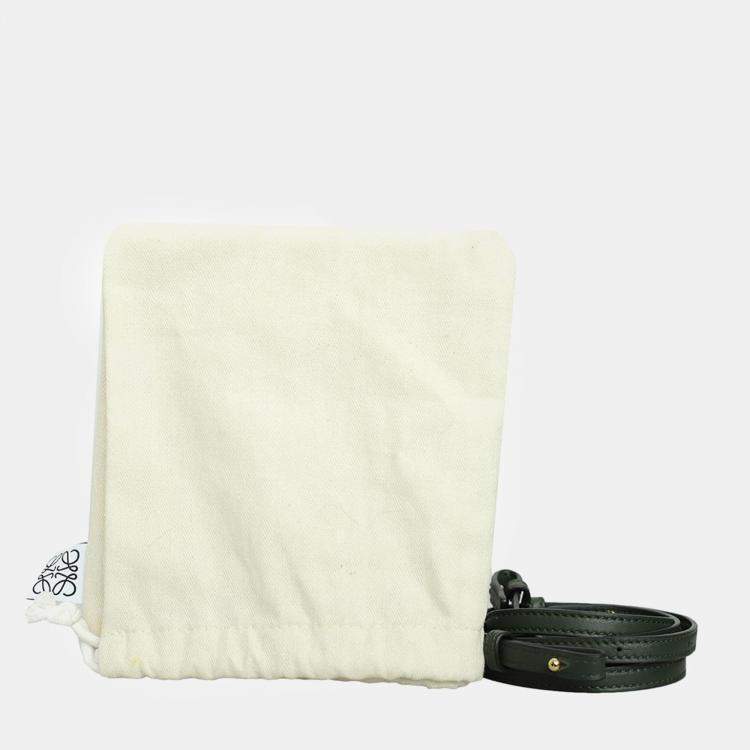 Pre Owned Loewe Dark Green Leather Mini Flamenco Clutch