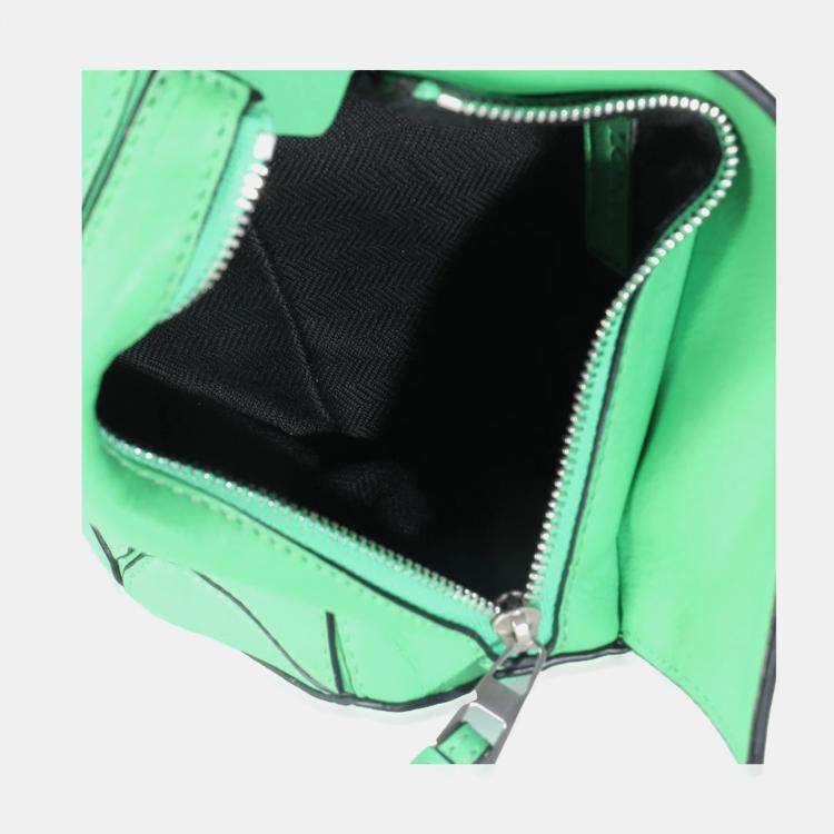 Pre Owned Loewe Jungle Green Calfskin Mini Puzzle Belt Bag