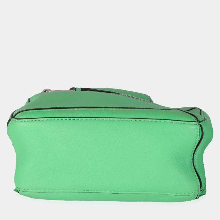 Pre Owned Loewe Jungle Green Calfskin Mini Puzzle Belt Bag