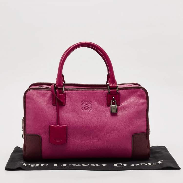 Pre Owned Loewe Tricolor Leather Amazona 36 Satchel