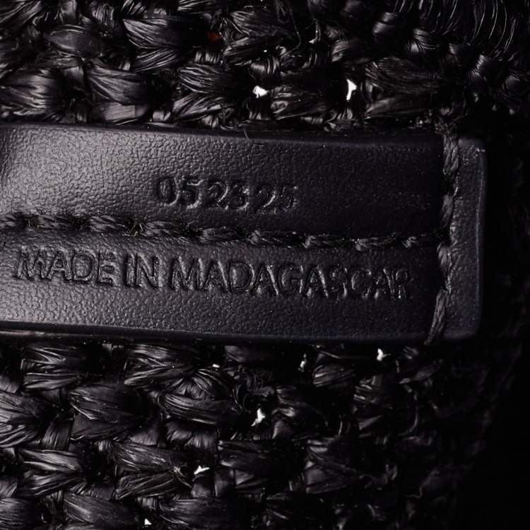 Pre Owned Loewe Black Raffia Small Font Tote 