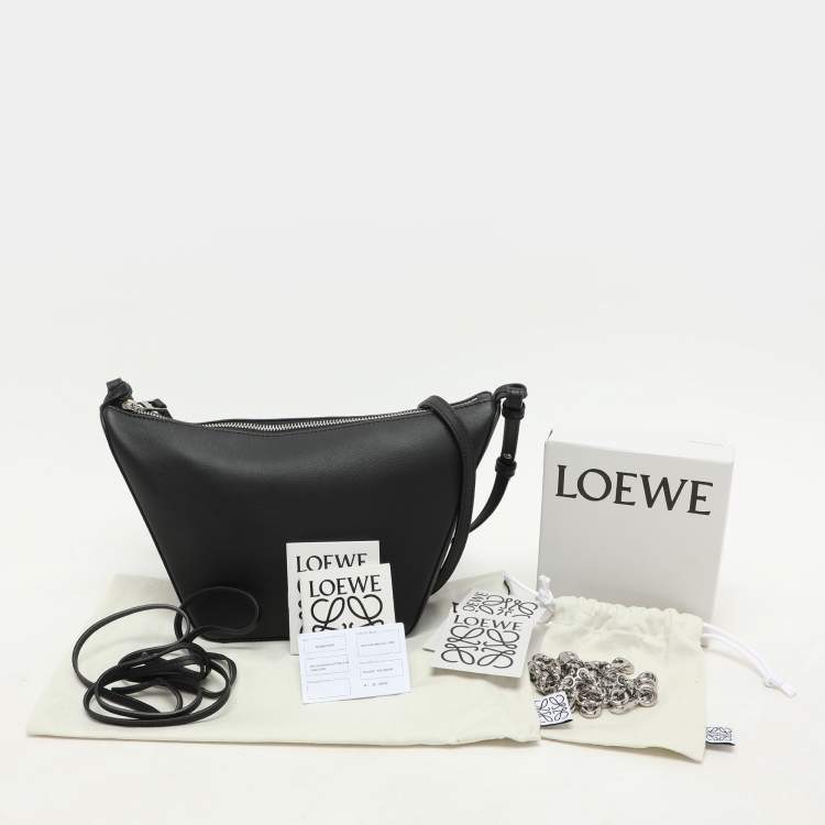 Pre Owned Loewe Black Leather Mini Hammock Crossbody Bag