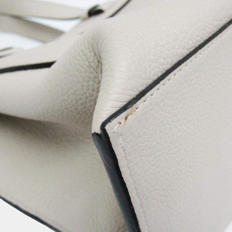 Pre Owned Loewe Light Beige Gate Leather Mini Top Handle Bag