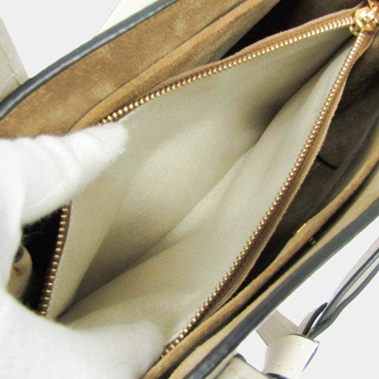 Pre Owned Loewe Light Beige Gate Leather Mini Top Handle Bag