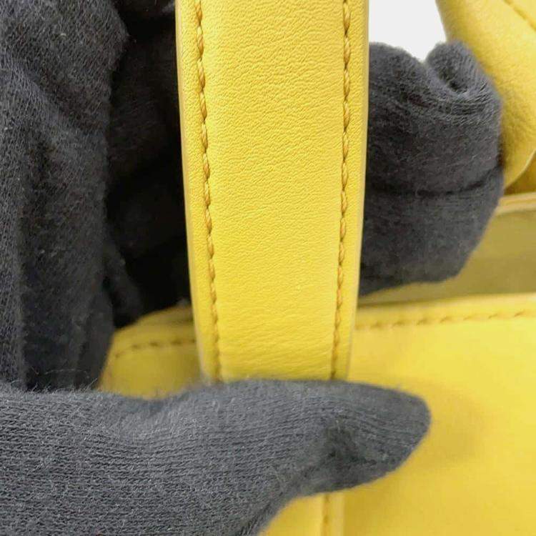 Pre Owned Loewe  Yellow Hammock Nugget Bunny Leather Bag