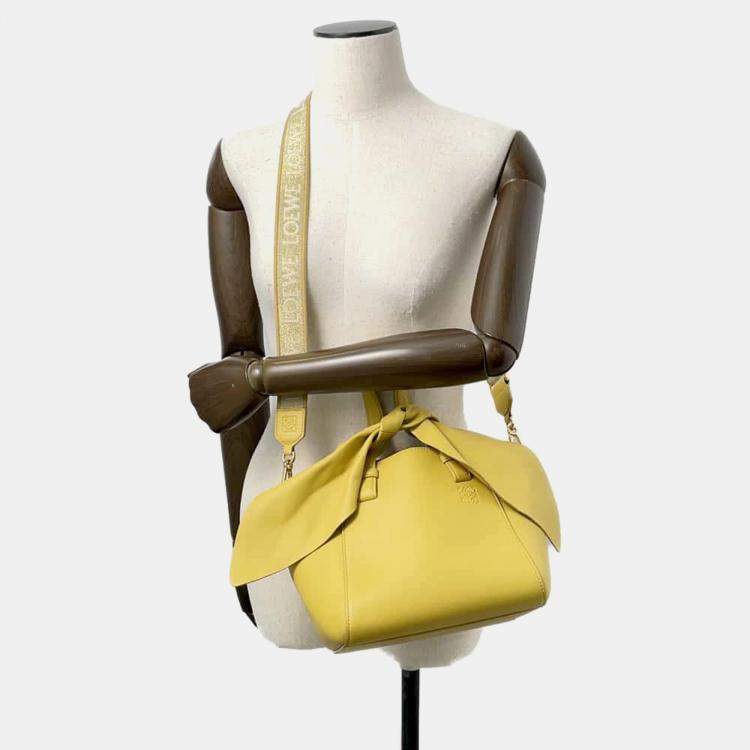 Pre Owned Loewe  Yellow Hammock Nugget Bunny Leather Bag