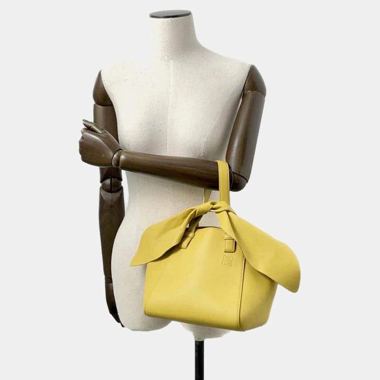 Pre Owned Loewe  Yellow Hammock Nugget Bunny Leather Bag