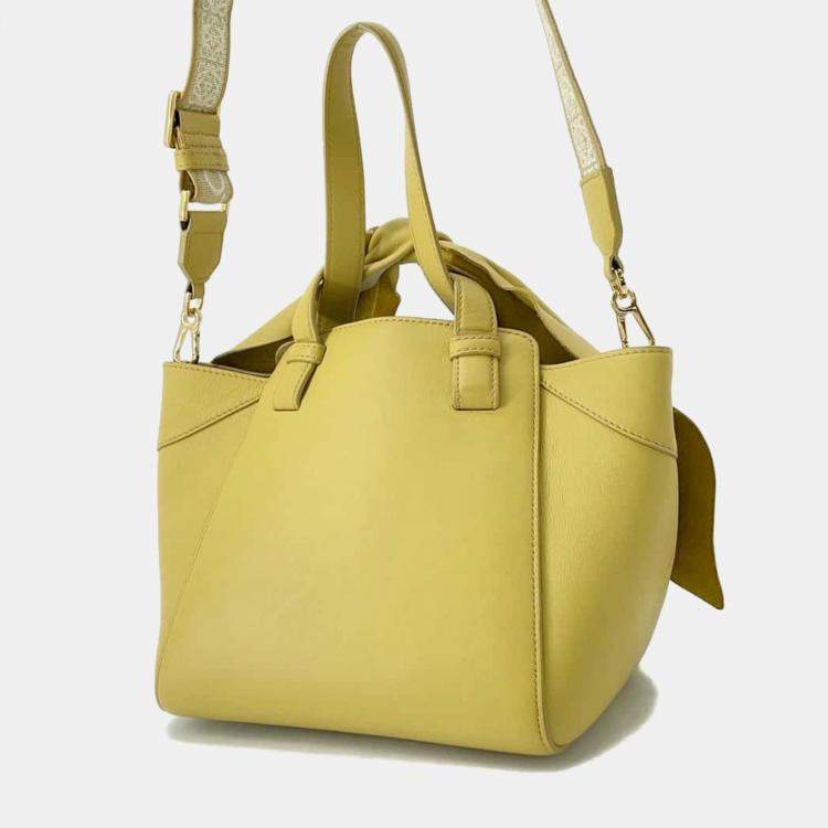 Pre Owned Loewe  Yellow Hammock Nugget Bunny Leather Bag