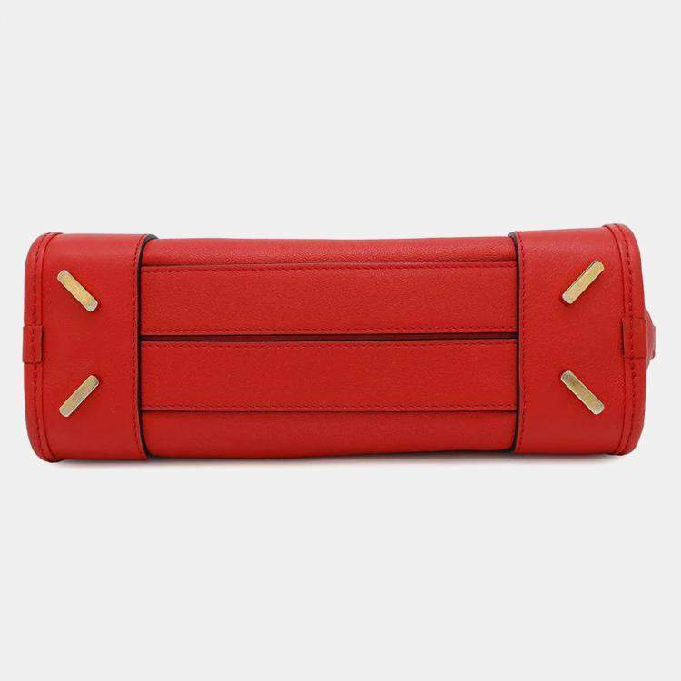 Pre Owned Loewe Red Leather Amazonas 23 Shoulder Bag