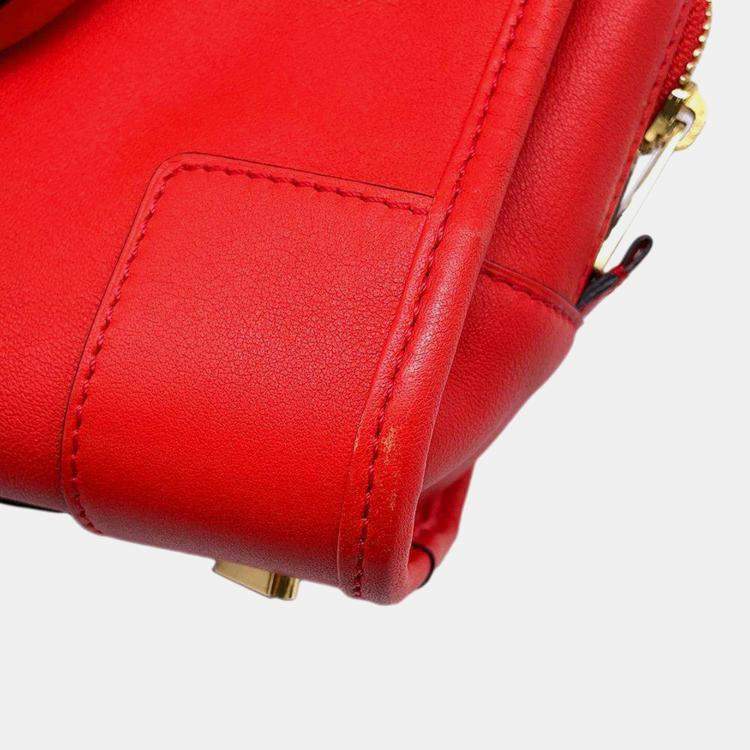 Pre Owned Loewe Red Leather Amazonas 23 Shoulder Bag