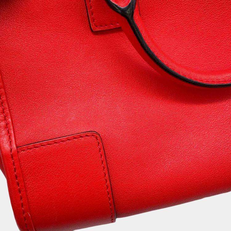 Pre Owned Loewe Red Leather Amazonas 23 Shoulder Bag