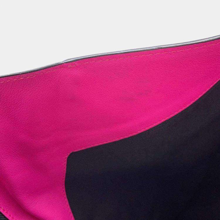 Pre Owned Loewe White Pink Leather Small Hammock Shoulder Bag 